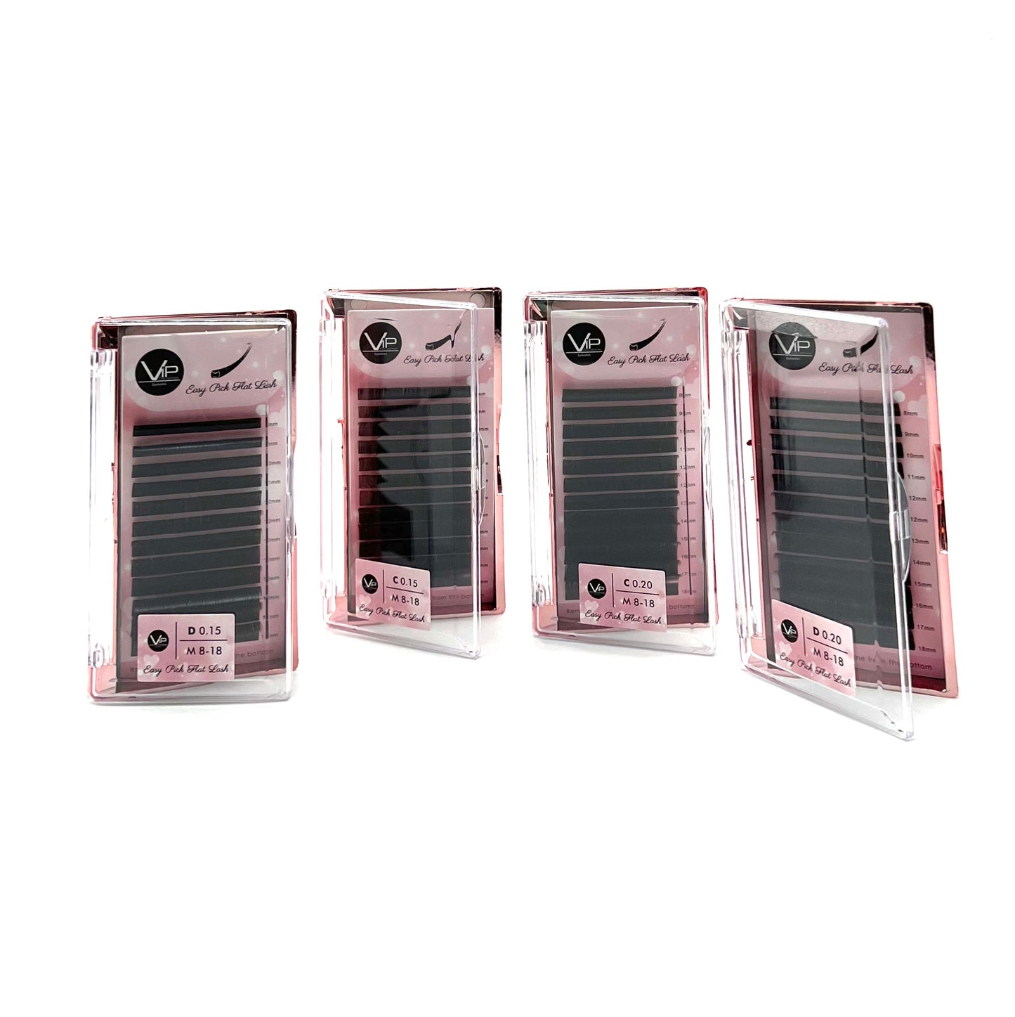 VIP Easy Pick Flat Eyelash Extensions 12 Lines Mixed VEP12-15C-Mix