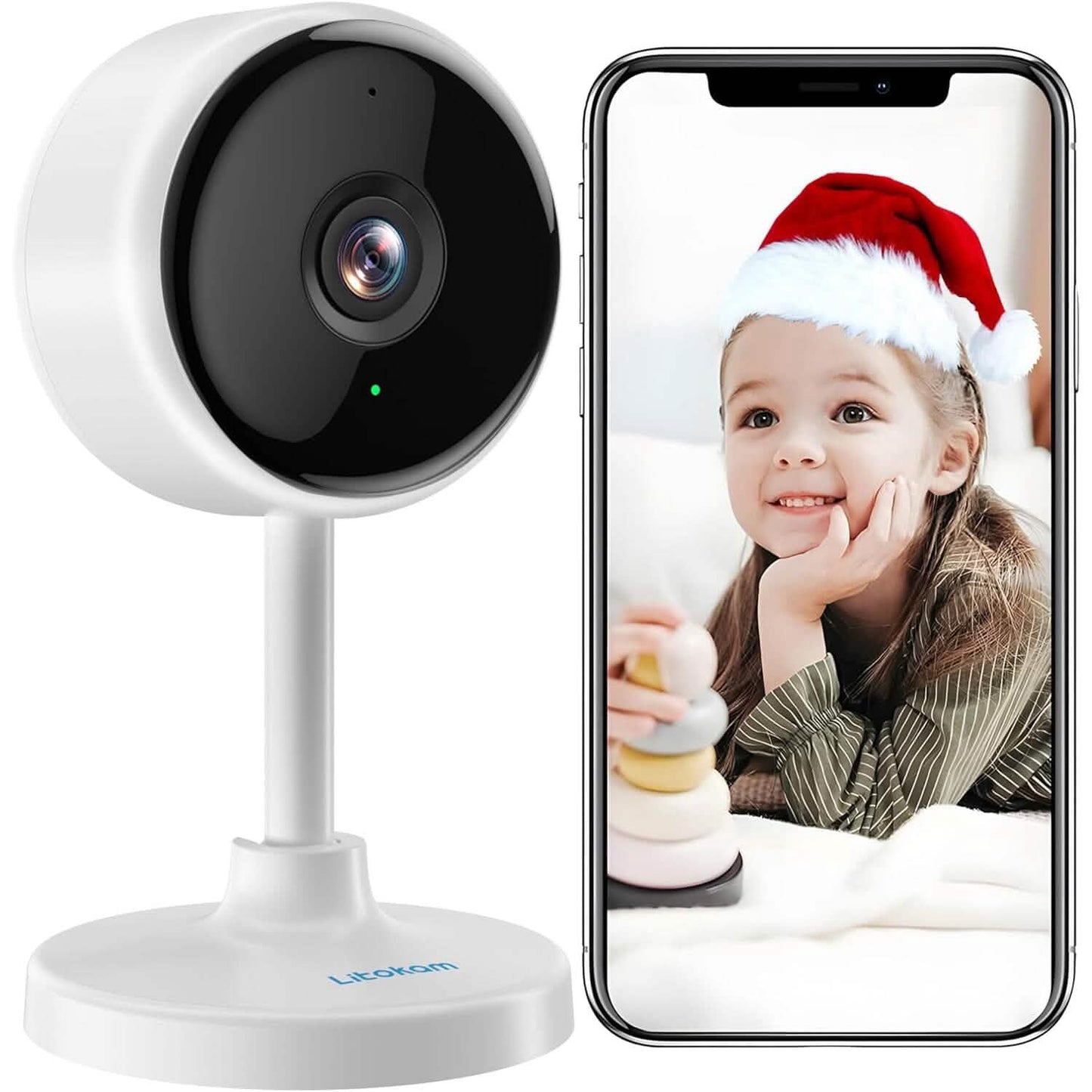 Indoor Camera, Cameras for Home Security with Night Vision (Refurbished)