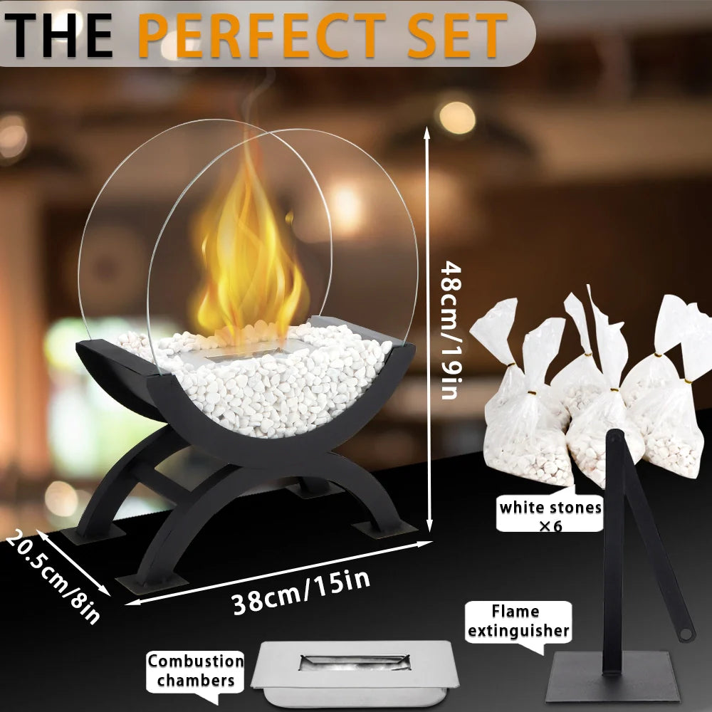 48cm H Portable Round Tabletop Fireplace(Currently available in Europe)