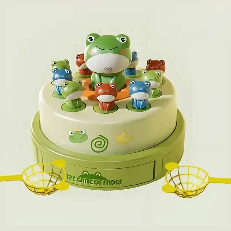 Interactive Electric Bouncing Frog Turntable Toy - Educational Desktop Game for Boys & Girls