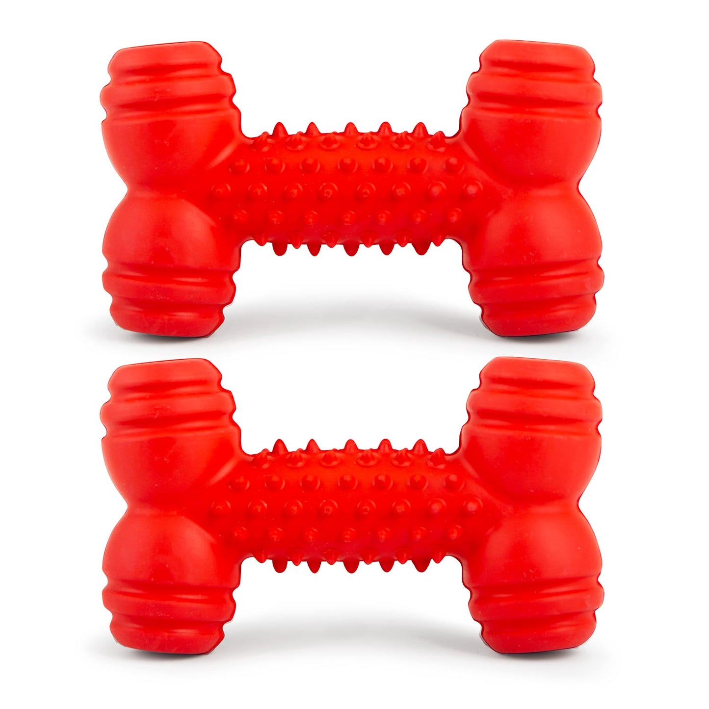 Juguete masticable de caucho natural Jeffers Red Dental Bone para perros para dientes y encías saludables