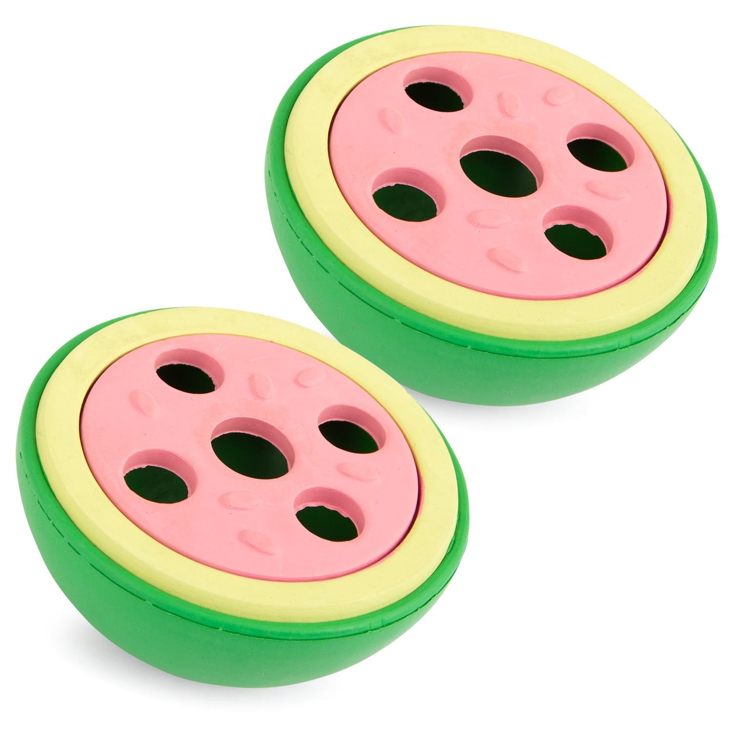 Juguete masticable dental de caucho natural Jeffers Watermelon para perros con dispensador de golosinas y aroma a vainilla