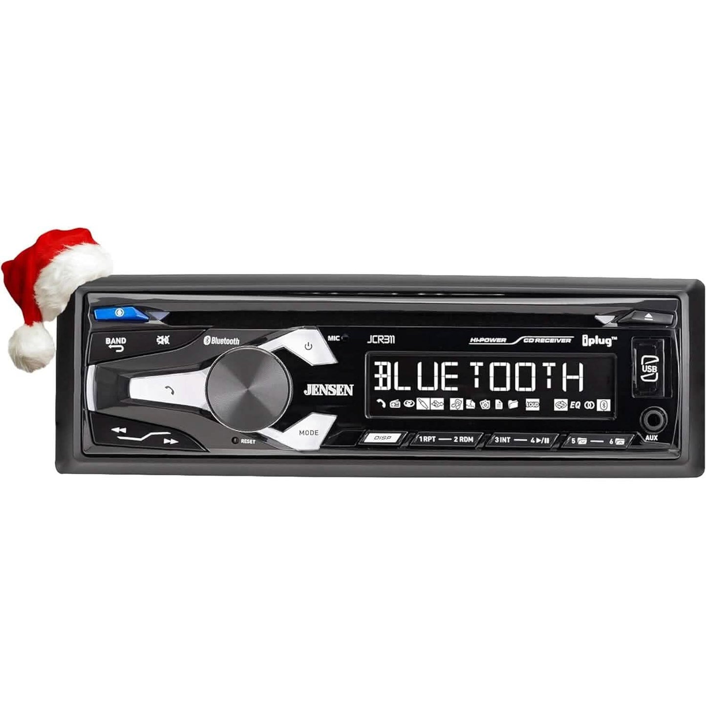 Jensen JCR311 10 Character LCD Single DIN Car Stereo Radio CD Player (Refurbished)