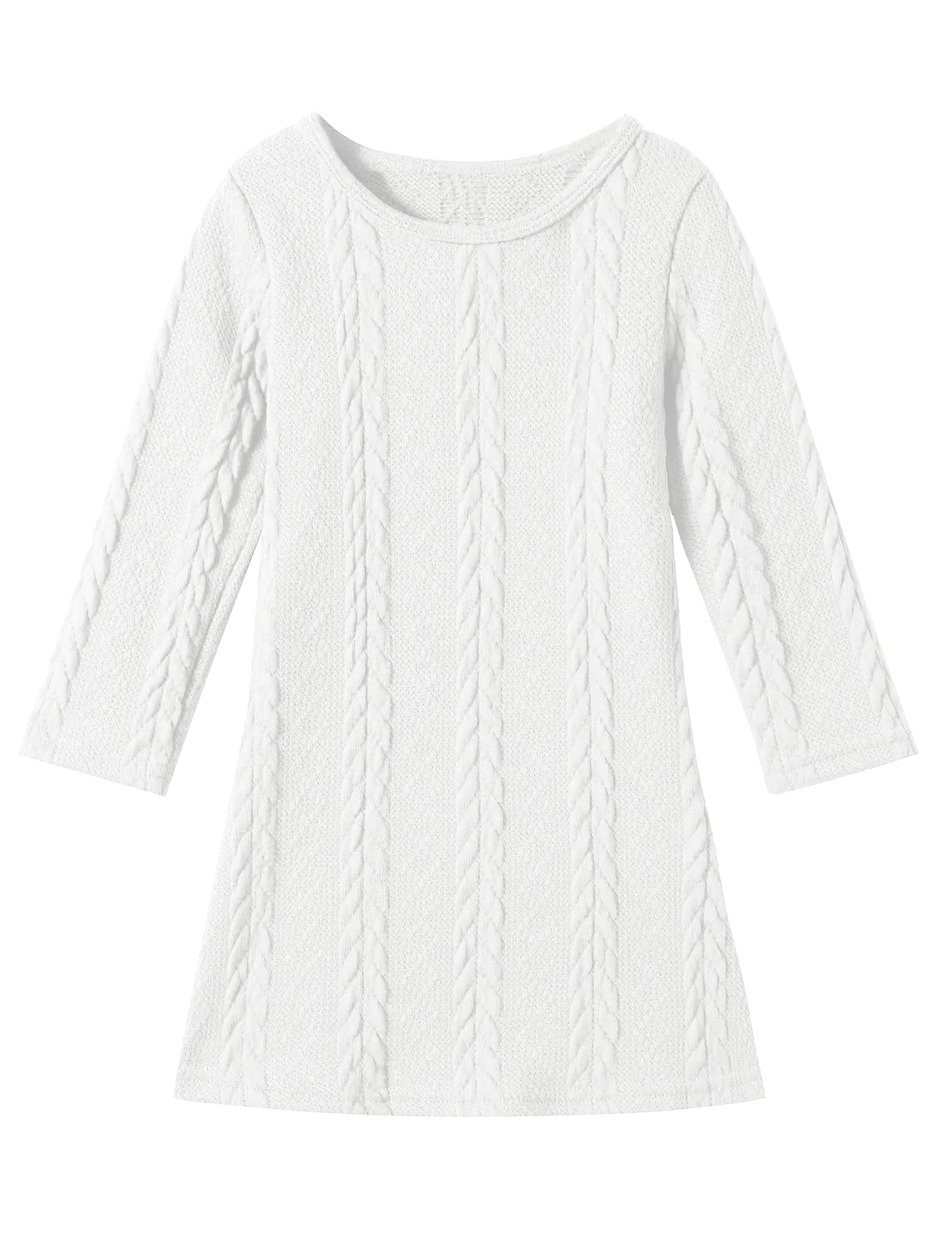 U·nikaka Toddler Baby Girl Dress-Long Sleeve Dress-Girls Knit Sweater Dress Fall-Winter A-Line Pullover-Casual Toddler Dress - # GIAA211710015