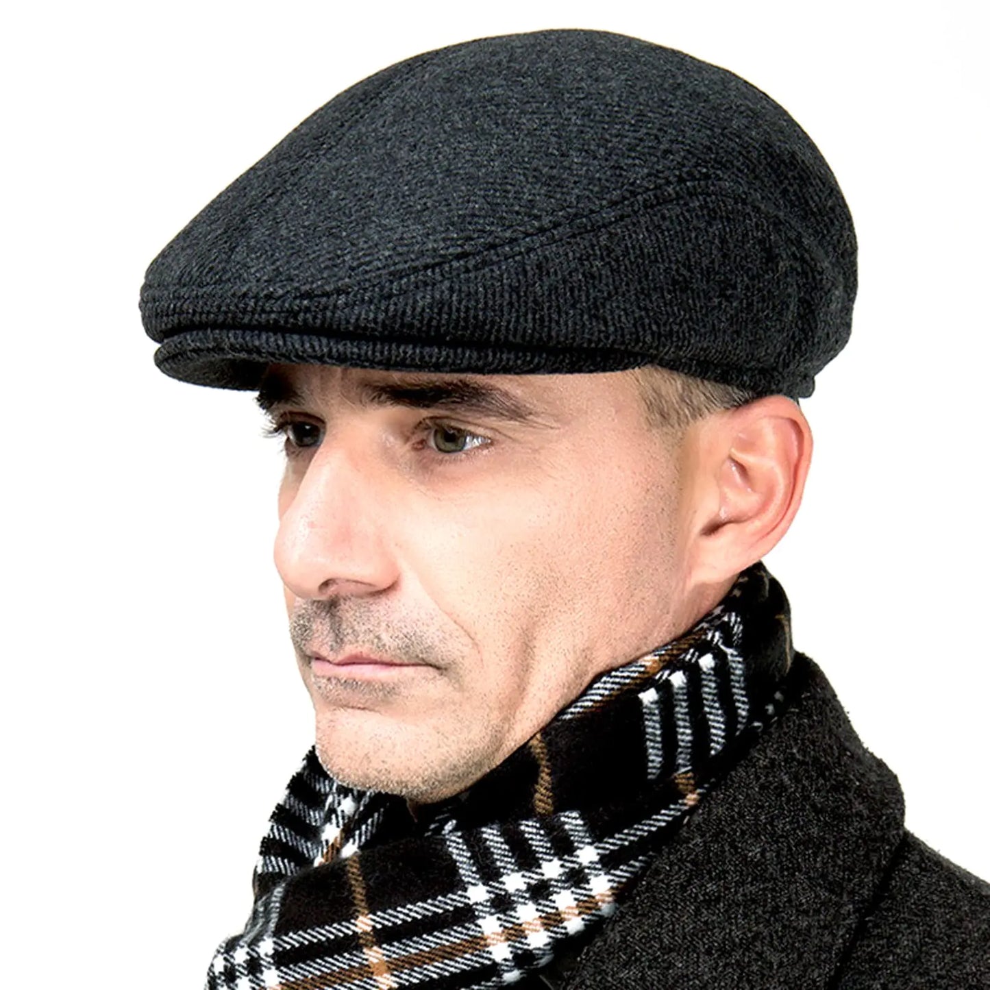 Winter for Men Outdoor Hat Beret Flat Newsboy Gatsby Hats Adjustable Warm Sport Golf Flat Cap Hats Dad Caps Earflaps Thickened 56-58CM(Winter-M)