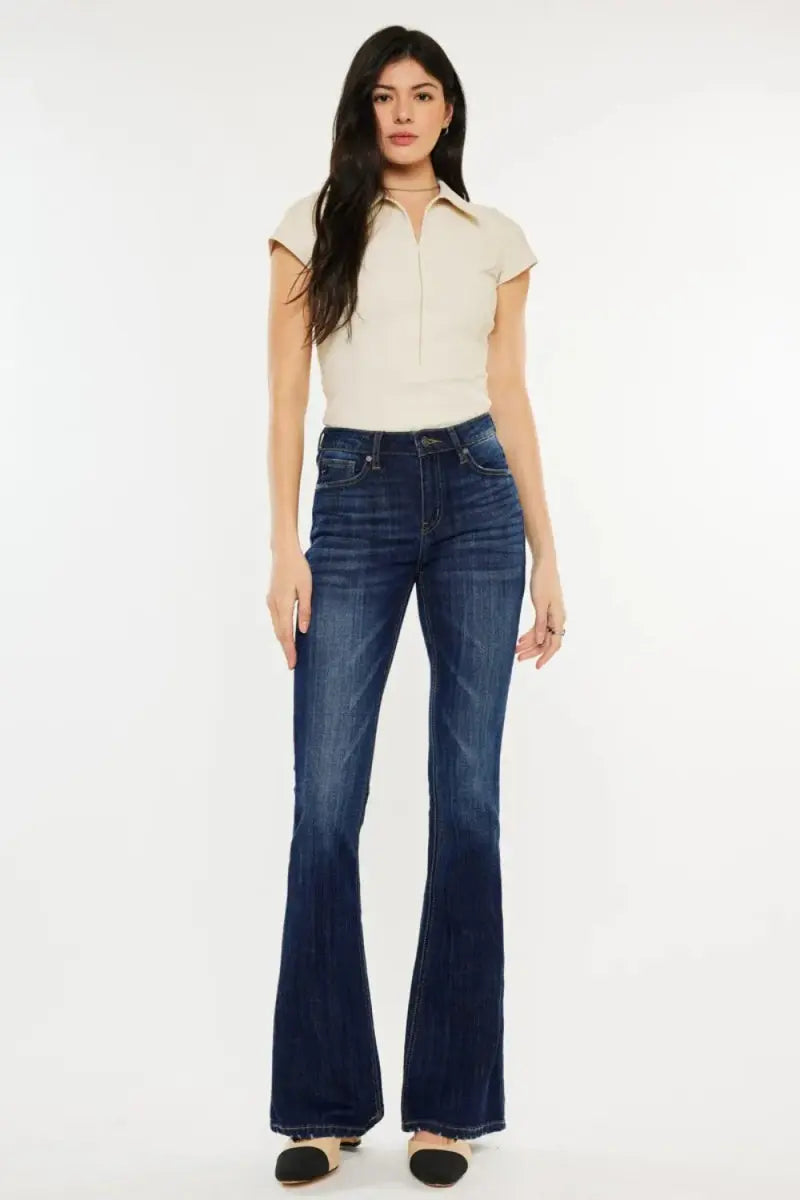 Women's Jeans - Flattering Fit - Mid Rise Slim Flare