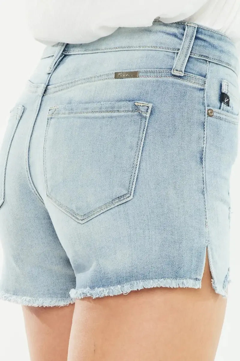 Women's Denim Shorts Denim Shorts - High Rise Side Slit - Women's Casual Summer