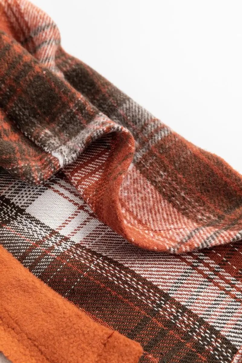 Love Salve Khaki Plaid Shacket — Lightweight Fall Shirt Jacket