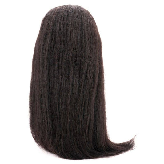 Peluca de cabello 100% humano lacio con textura afro en U