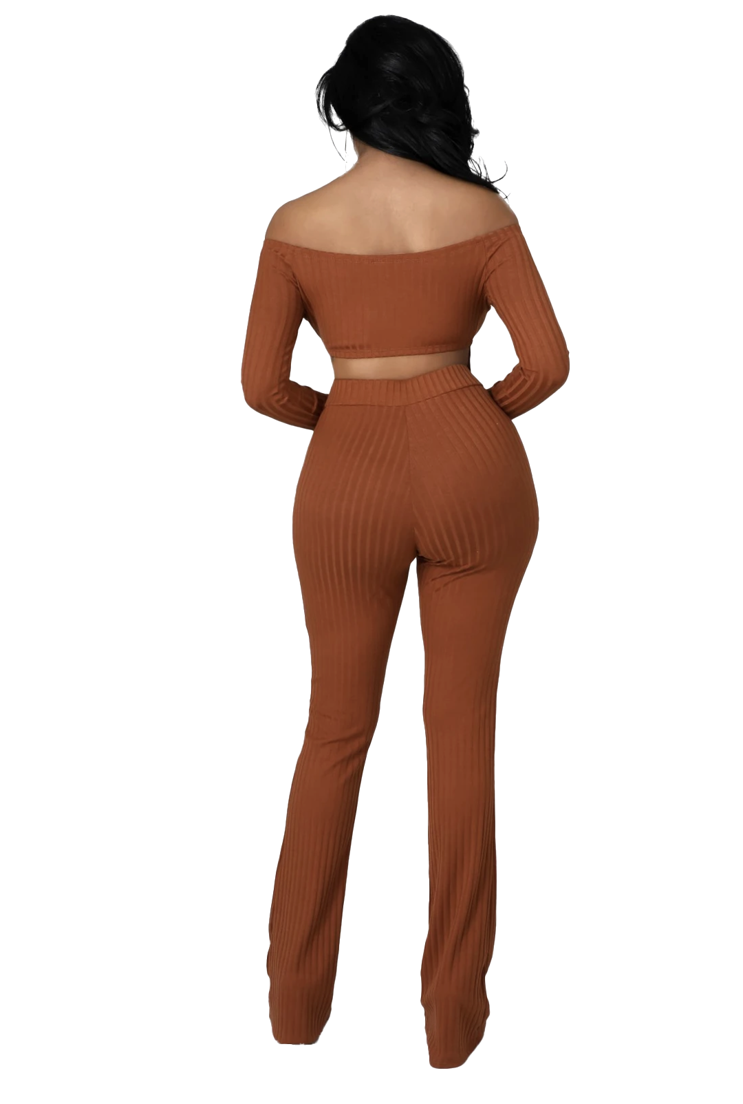 Conjunto de 2 piezas de top corto con hombros descubiertos {Ideal para chicas altas}