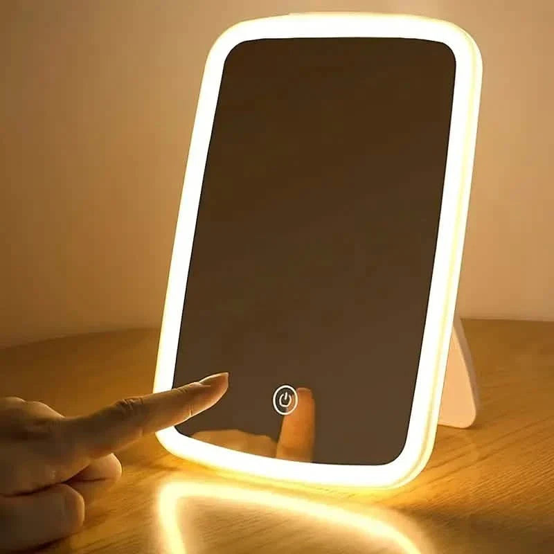 LED Makeup Mirror with Touch Sensor - 3 Color Lighting Modes
