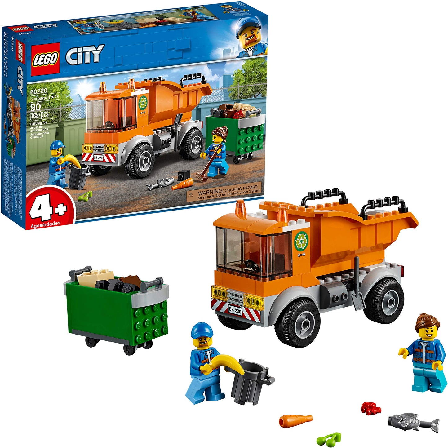 LEGO City Great Vehicles Garbage Truck 60220 | Building Kit | 90 Pieces - # BOT&G21910004 & BOT&G22910006