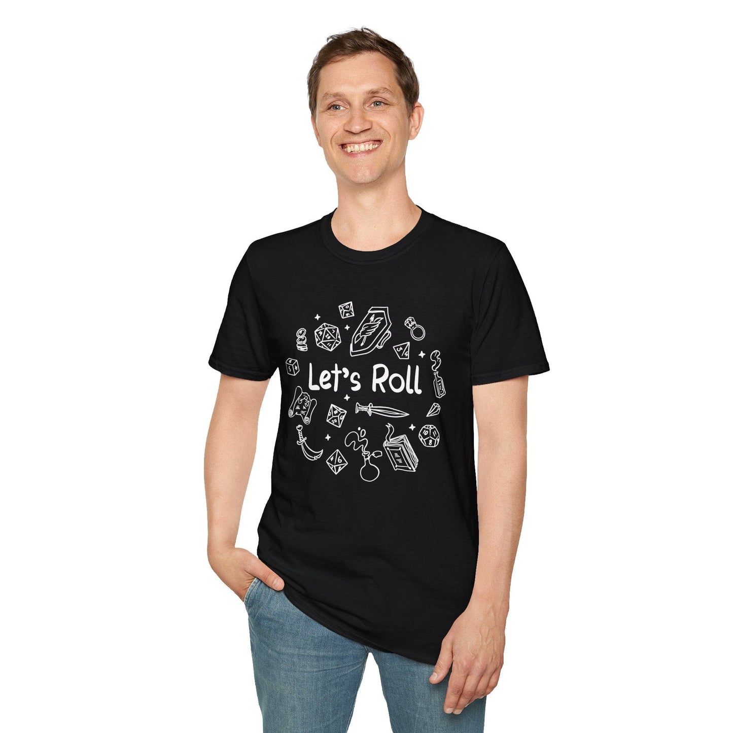 Camiseta de Dungeons and Dragons "Let's Roll Doodle"