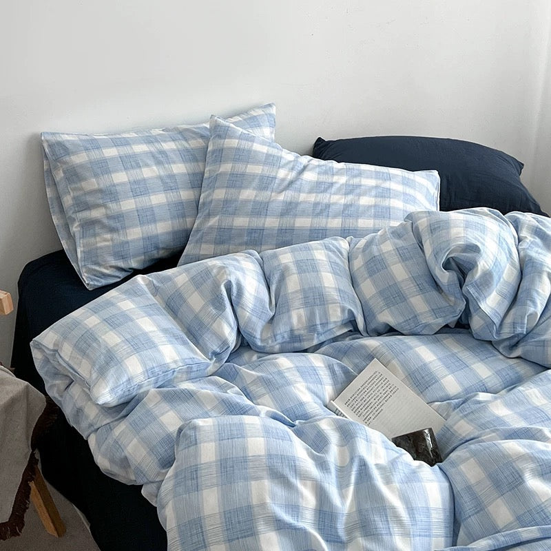 Brown Plaid Duvet Cover Set