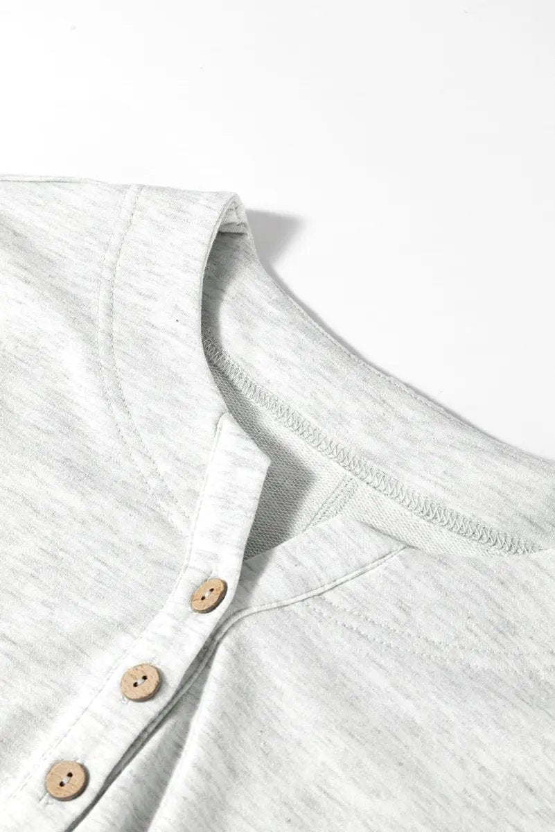 Sweaters Love Salve Grey Waffle Knit Top Women's Casual Summer Tee - Soft & Comfy