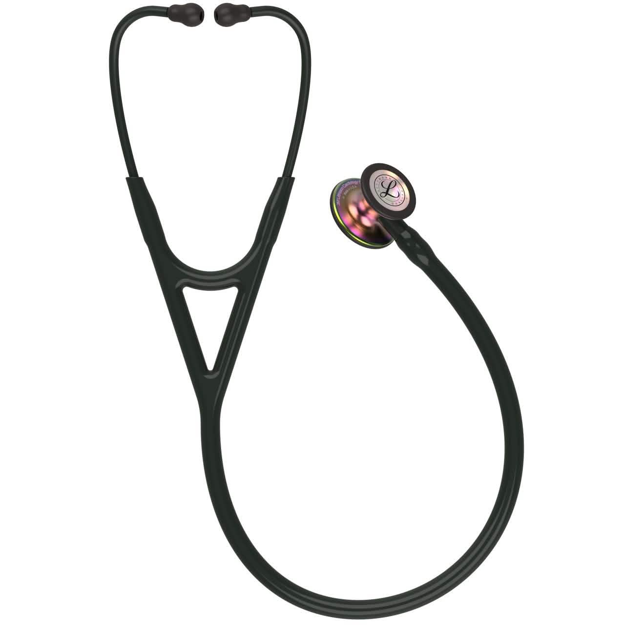 Littmann Cardiology IV Diagnostic Stethoscope - Rainbow-Finish Chestpiece/Black Tube (6165) (Refurbished)