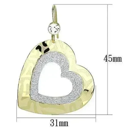 LO2733 - Gold Iron Earrings with Top Grade Crystal in Clear