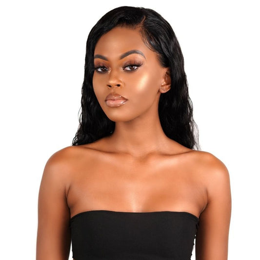 Peluca de cabello humano con encaje frontal 13x4 transparente y ondas sueltas