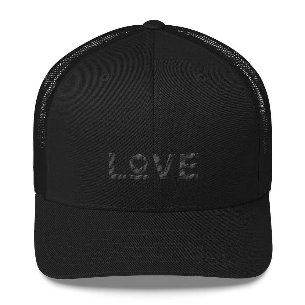 Gorra trucker snapback negra con corazón de amor