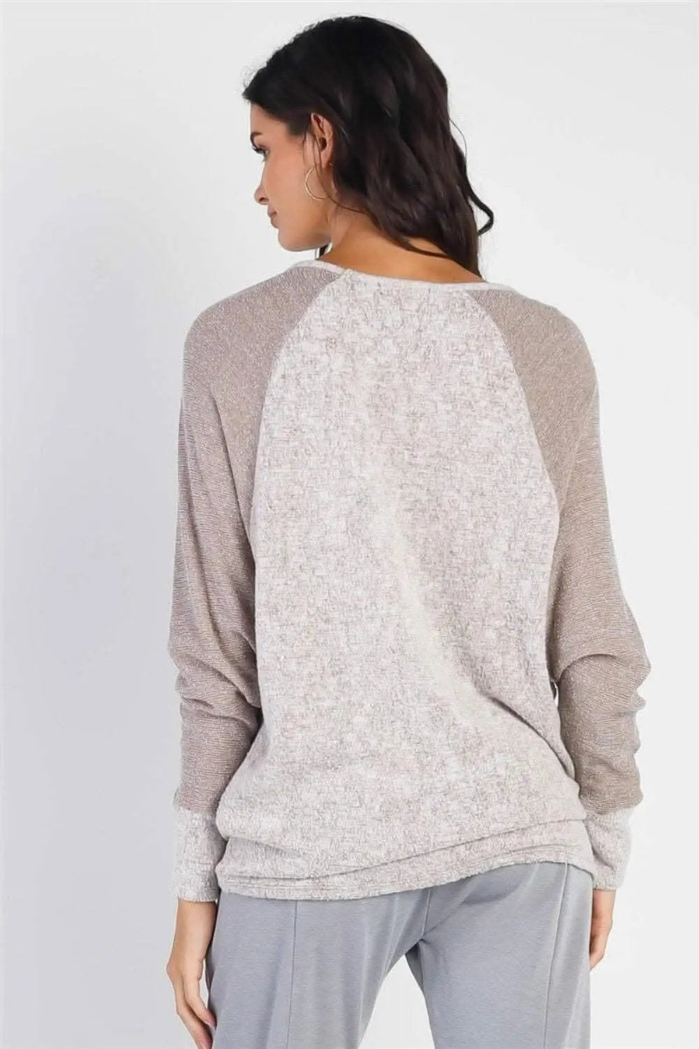 T-Shirts Love Salve Cherish Apparel grey contrast top - Premium Quality