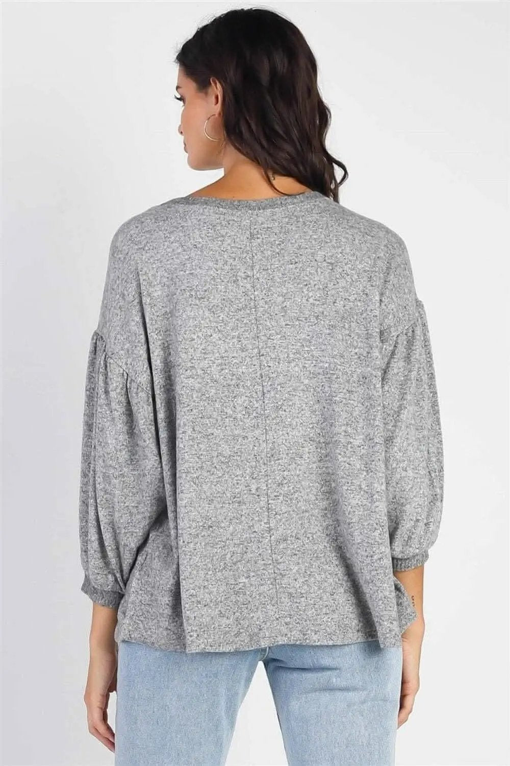 Love Salve Drop Shoulder Top Women's Casual Blouse Puff Sleeve Trendy