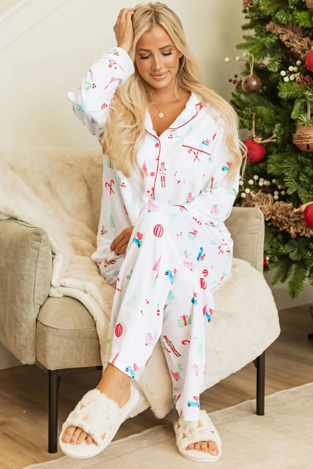 Love Salve White Christmas PJs Set — Soft Holiday Loungewear