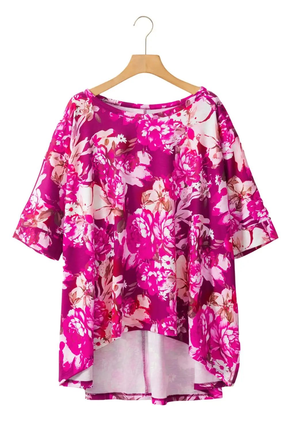 Love Salve Floral Plus Size Blouse Red — Vibrant Summer Top
