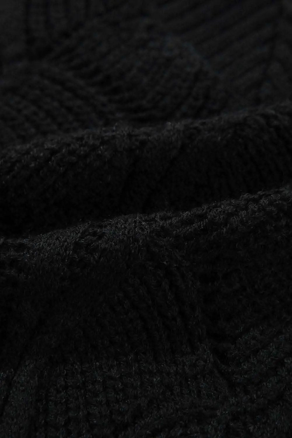 Sweaters Love Salve Chic black hollow knit v-neck sweater