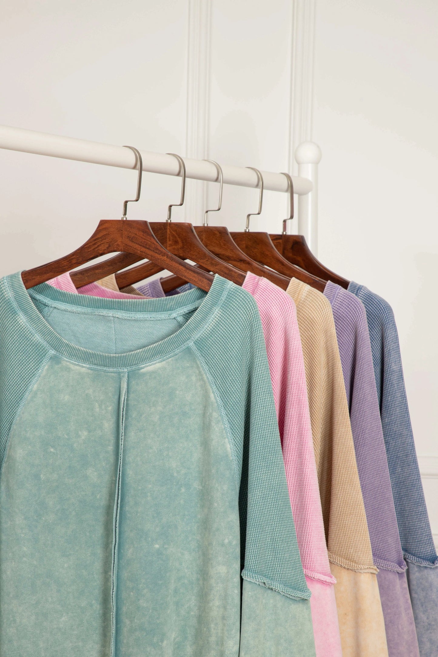 Pants Love Salve Mineral blue waffle knit sweatshirt