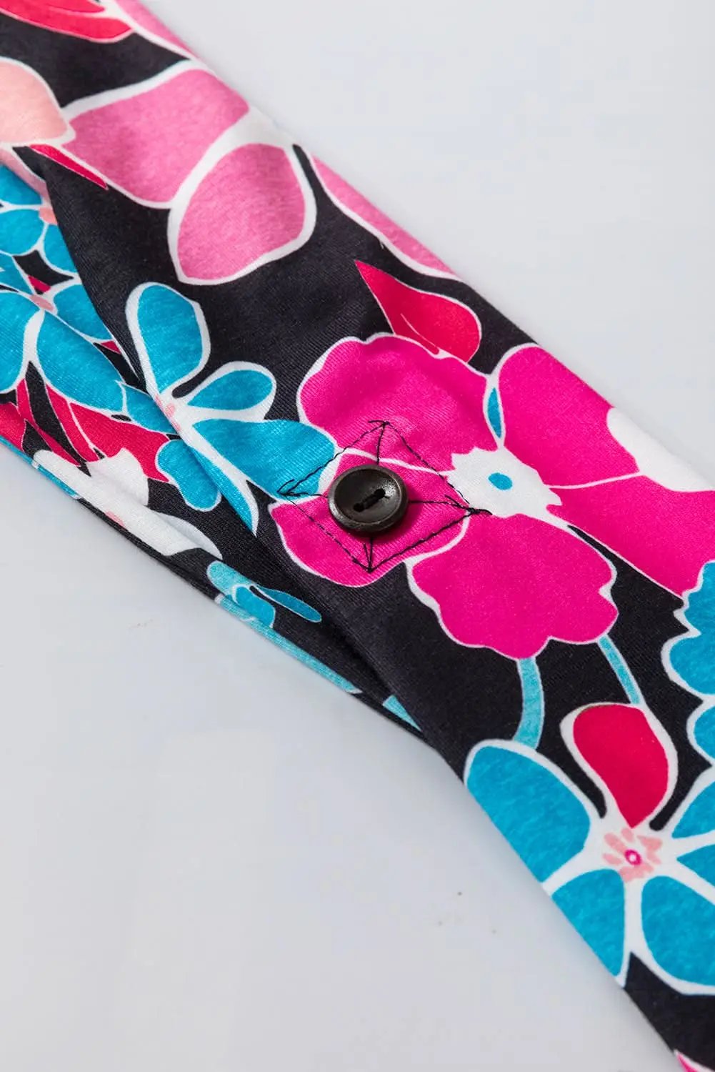 Accessories Love Salve Pink Floral V Neck Roll Tab Sleeve Blouse
