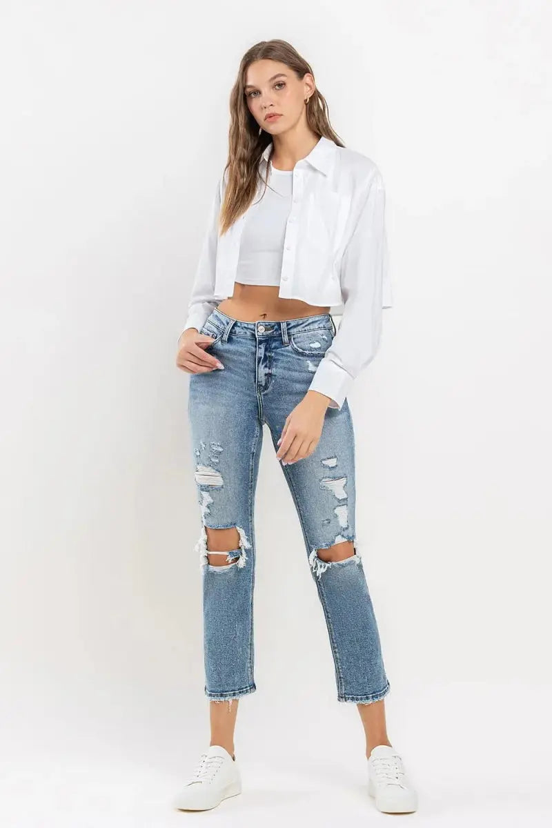 Jeans - High Rise Comfort Fit - Slim Straight