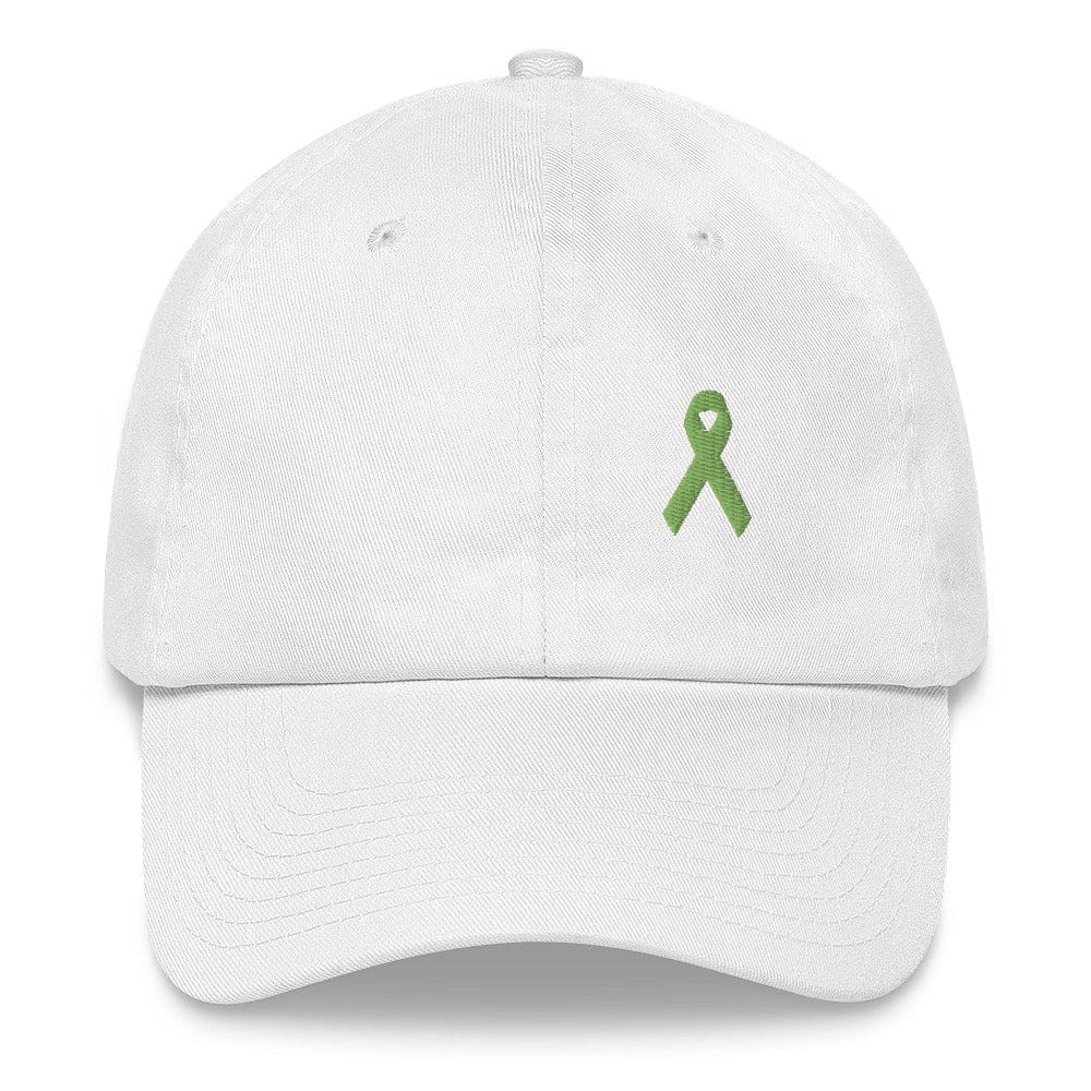 Lymphoma Awareness Adjustable Hat with Green Ribbon