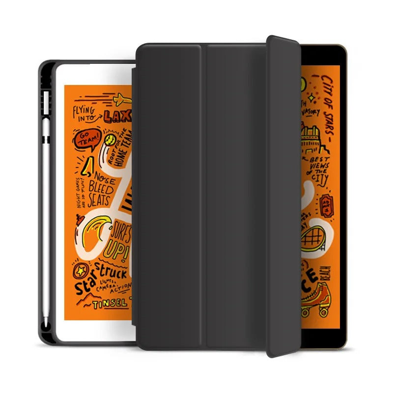 ESTUCHE DE CUERO PARA IPAD DE APPLE CON PATRÓN TEMÁTICO VERANIEGO Y SOPORTE PARA LÁPIZ ÓPTICO