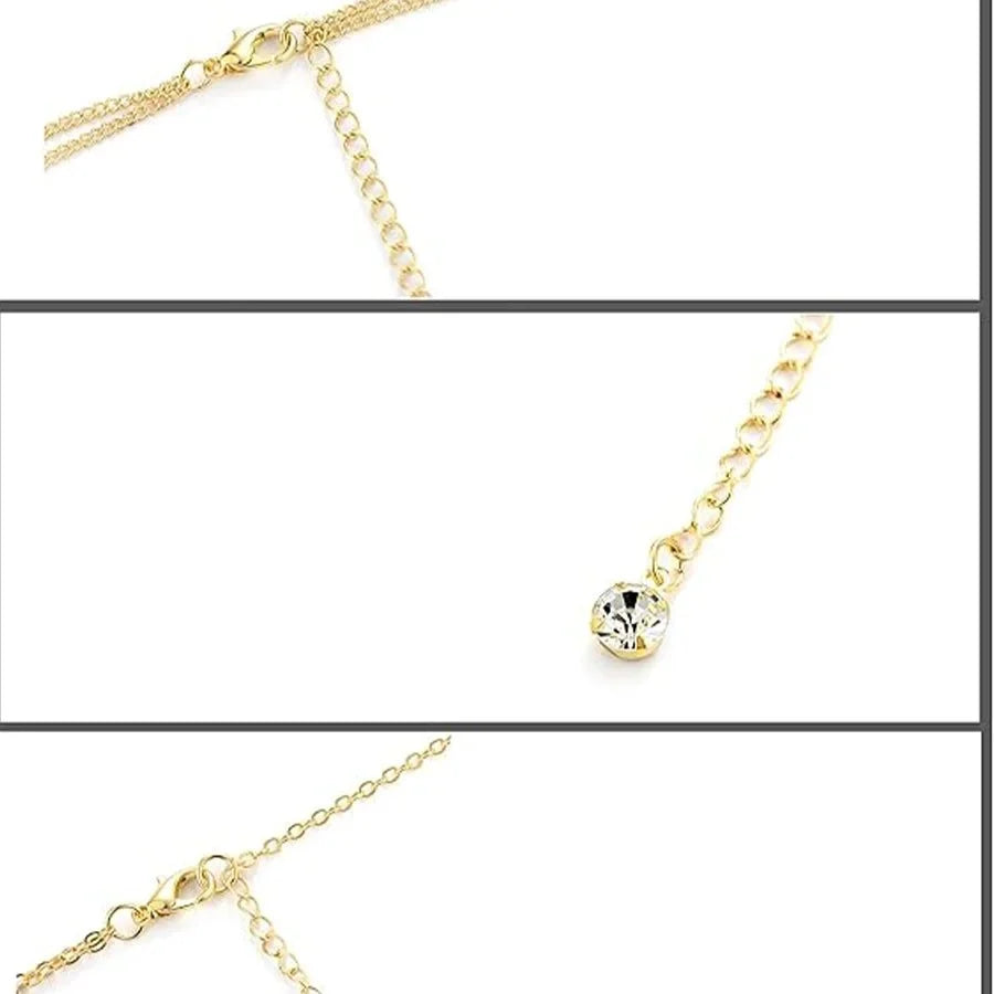 8Pcs Sexy Body Chain Belly Waist Chain Necklace Summer Beach Bikini Bra Body Jewelry for Women Gold Tone