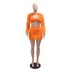 In Stock CY900970 Fleece 3 Piece Set Bikini Skirt Set Club Party Clothing for Ladies