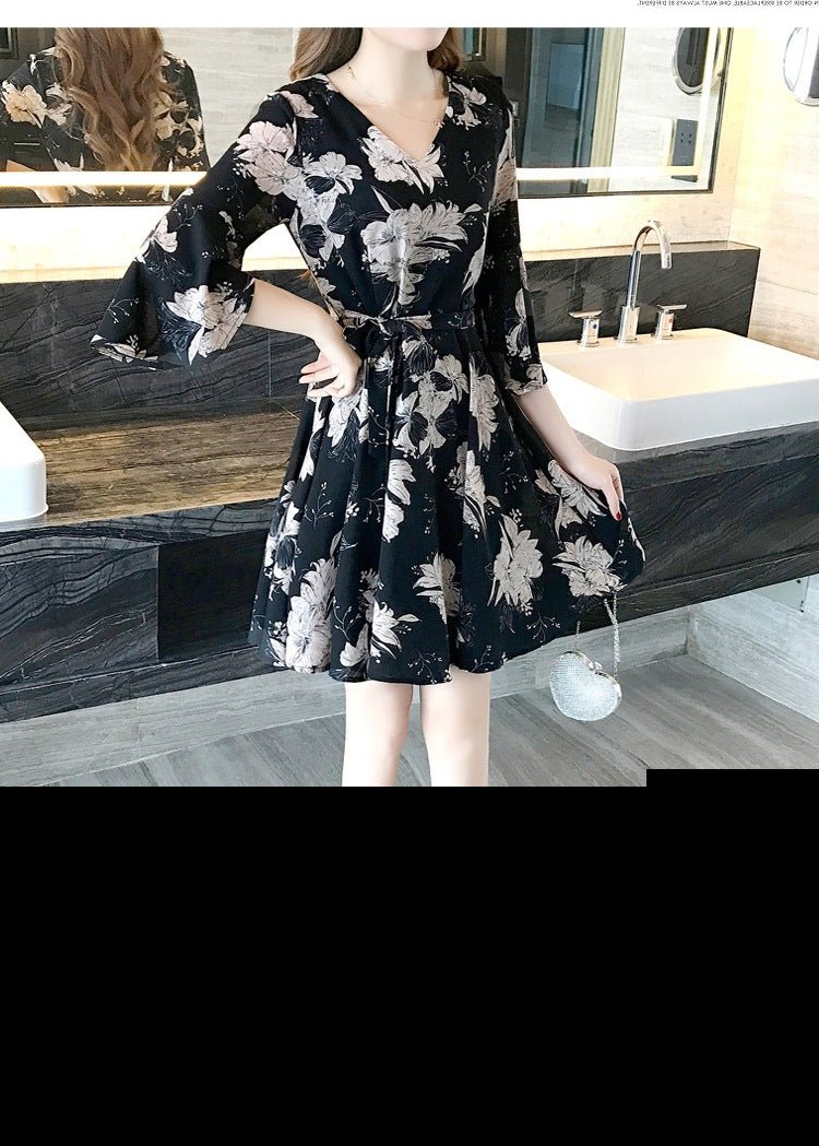 New floral dress women's summer dress summer 2019 new women's fashion student Korean style slimming fashion fashion