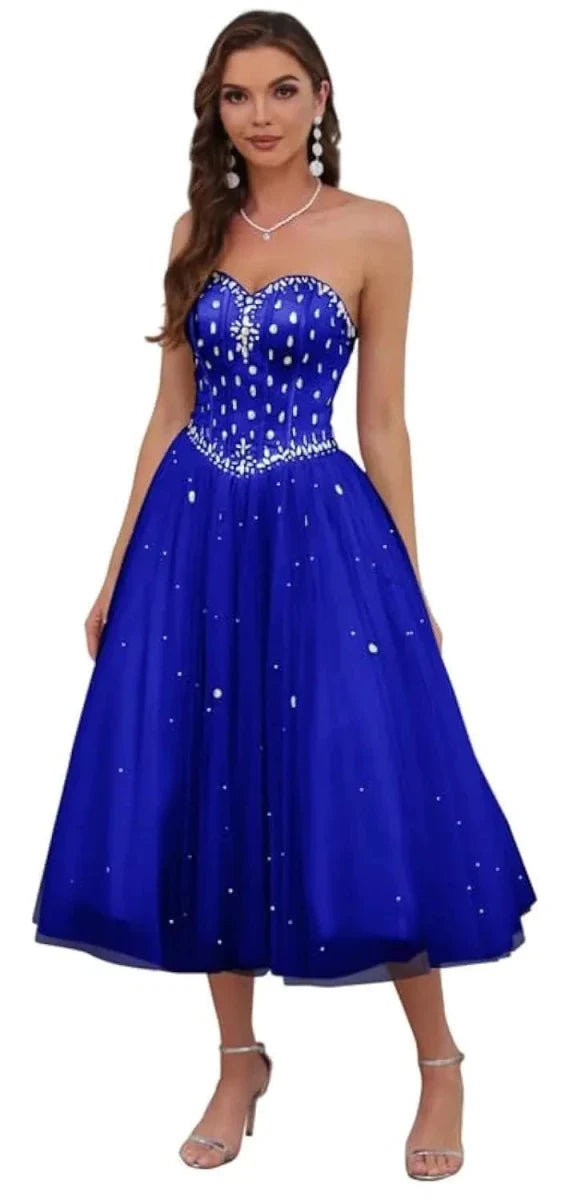 Sweetheart Tulle Prom Ball Gown Tea-Length ZC1US22W