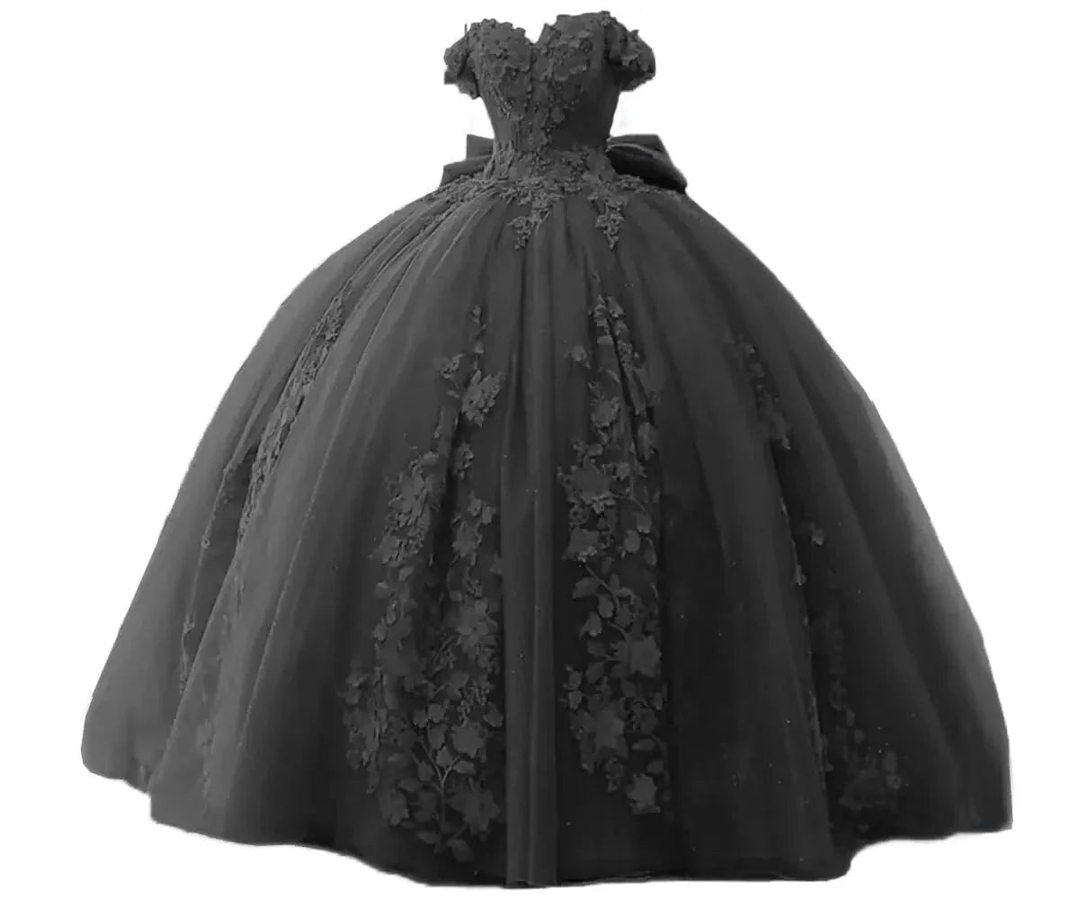 TRHTX 2023 Off-Shoulder Quinceanera Lace Gown