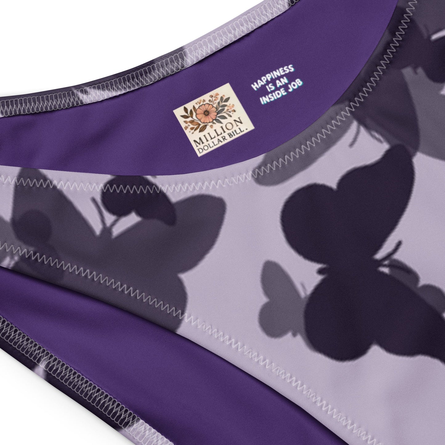 MDB Co. Butterfly Fatigue (purp) All-over print Recycled bandeau bikini