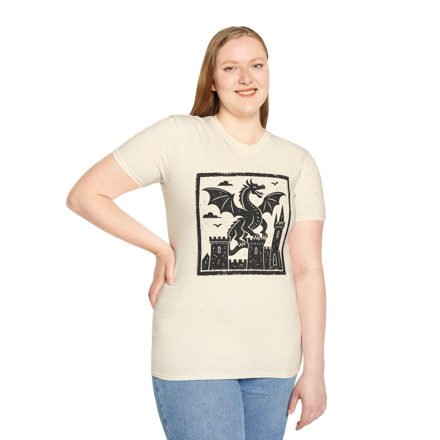 Camiseta Dragón Xilografía Medieval