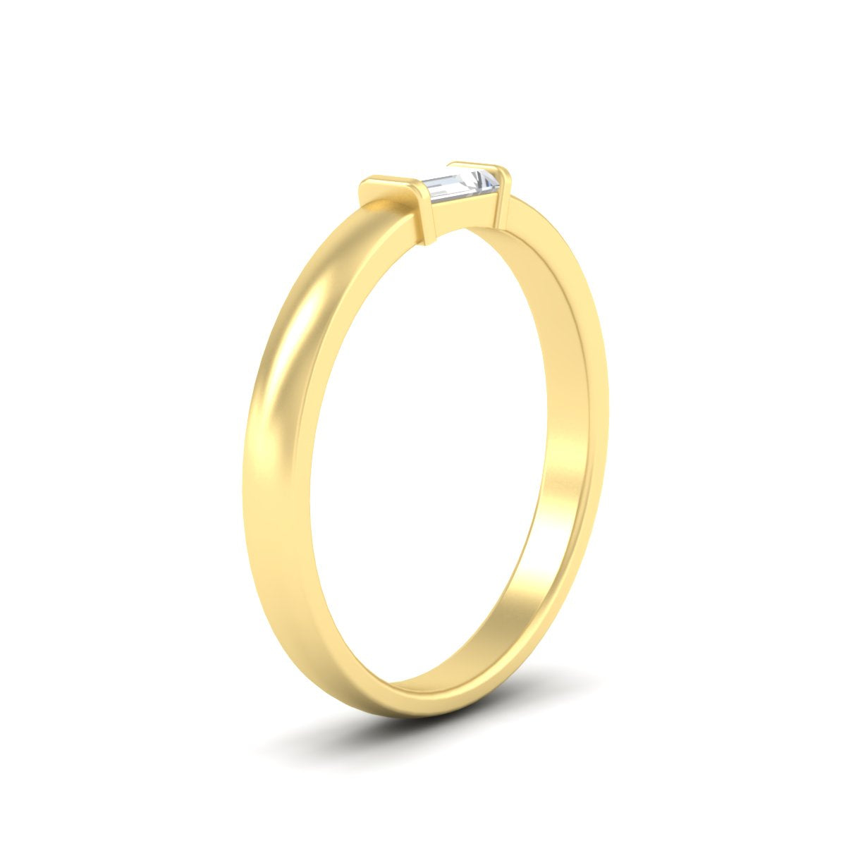 Anillo de compromiso de oro con diamantes baguette para hombre