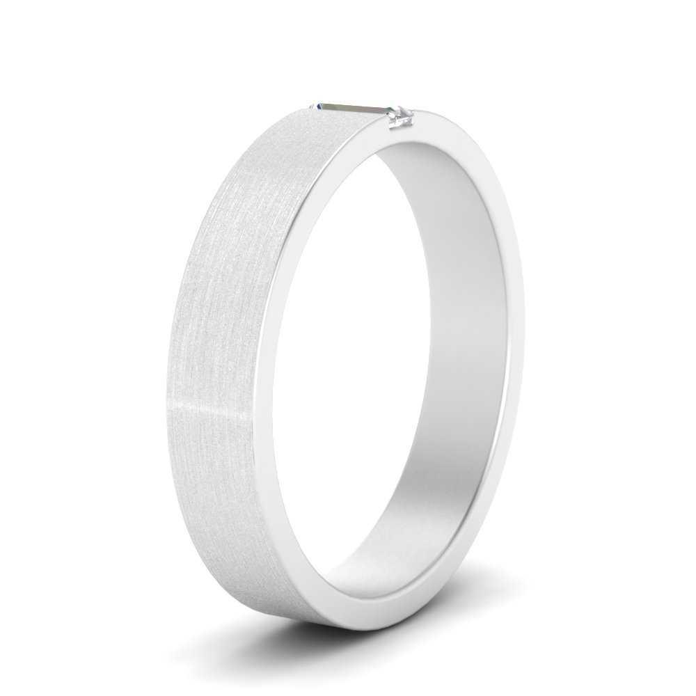 Anillo de boda para hombre con diamantes baguette