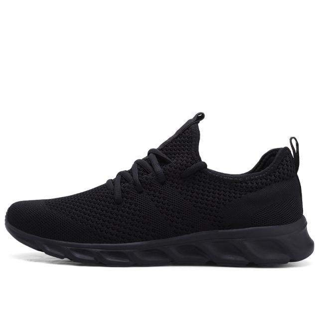 Mens Black Sneakers Casual Summer High Quality Mesh Sneakers Lightweight Breathable Mesh Sneakers Fashion Tennis Breathable Walking Gym Work Sneakers