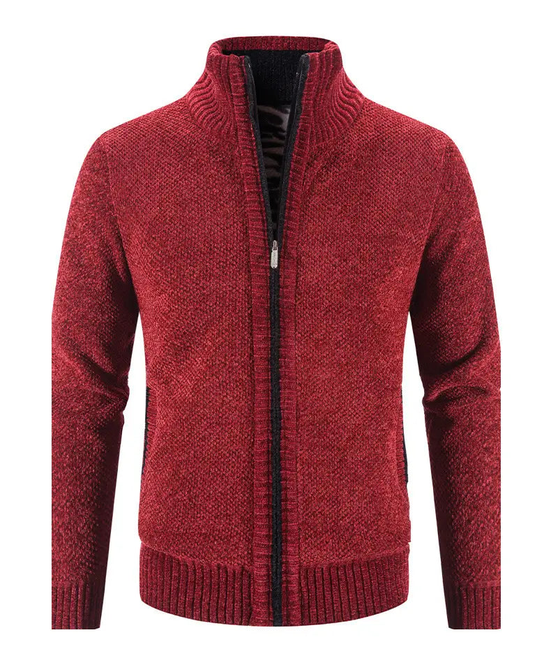 Men's Fleece Lined Knitwear Jacket | For Autumn/Winter- # BOAA13210018