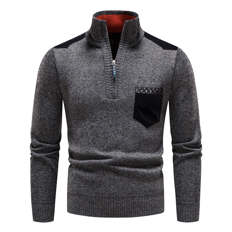 Men's Neck Thickened Knit Pullover Sweater | For Autumn & Winter - # BOAA13510054