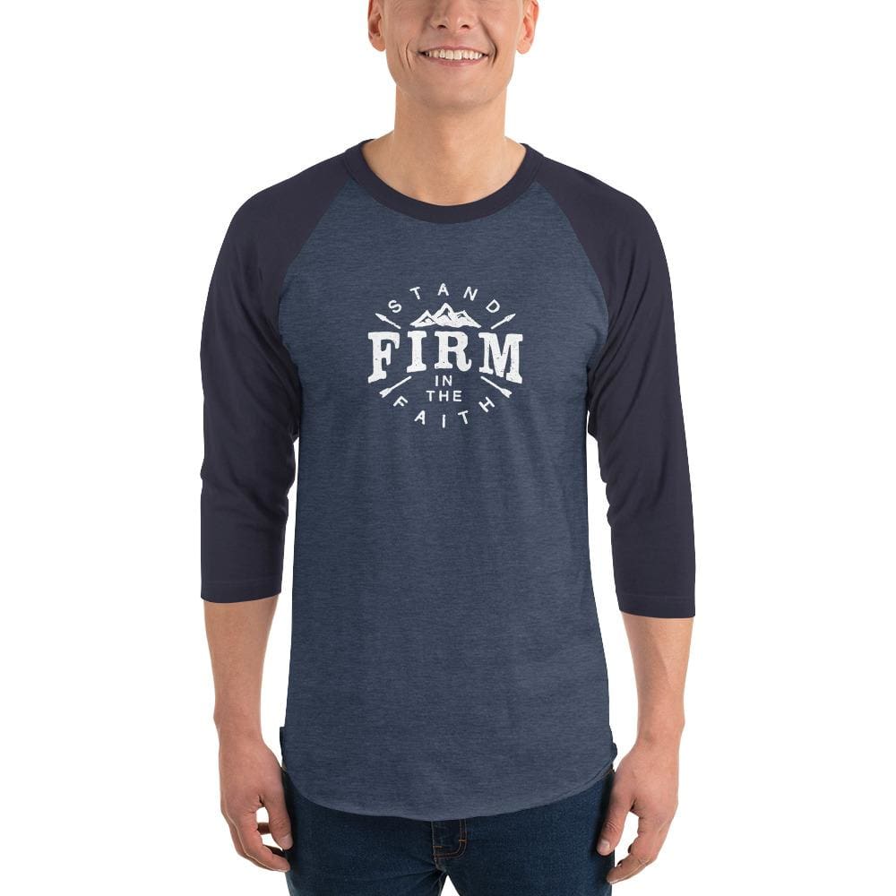 Camiseta Raglán de Manga 3/4 "Mantente Firme en la Fe" para Hombre