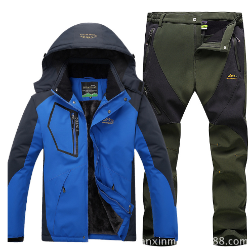 Men's Winter Waterproof Fleece Lined Outdoor Jacket Set - # BOAA13210017