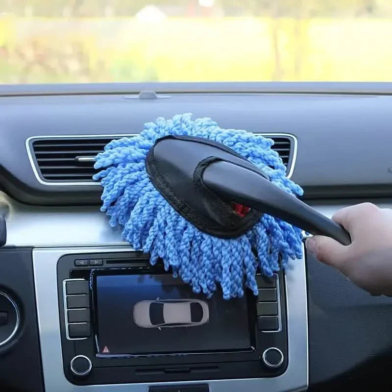 Microfiber Car Duster with Plastic Handle - Interior Cleaning Brush