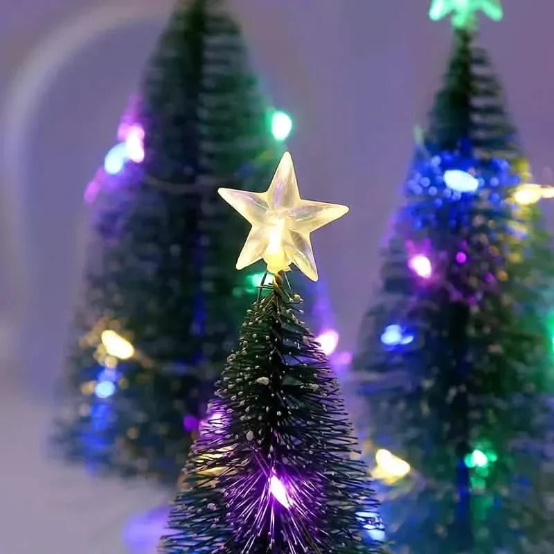 Mini Lighted Colorful Christmas Tree with LED Night Light Acrylic Artificial