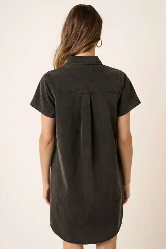 Shirts Trendsi Button Detail Dress Women's Casual Day Dress Short Sleeve Chic